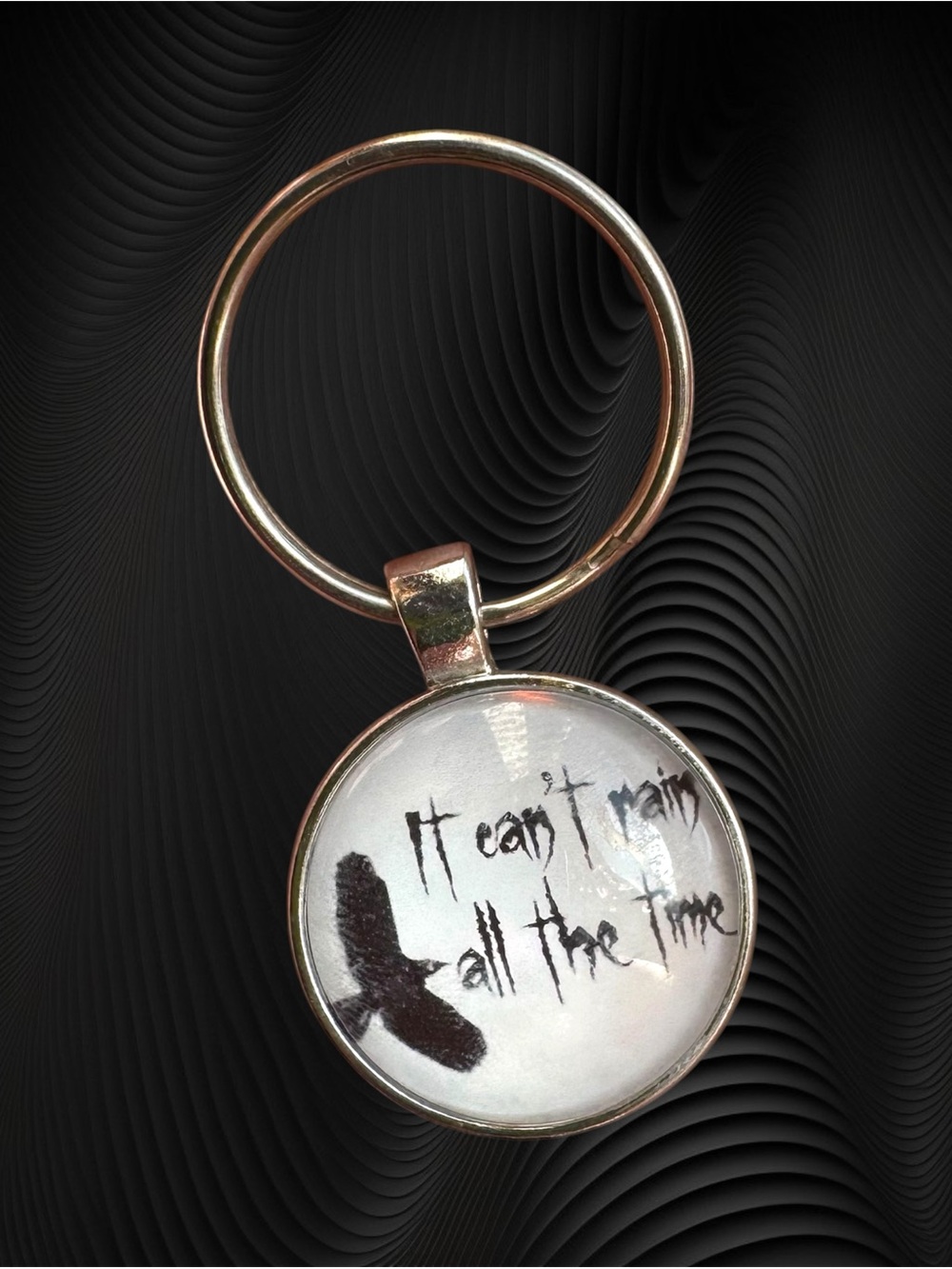 Inspirational Raven Keychain - Black & Silver
